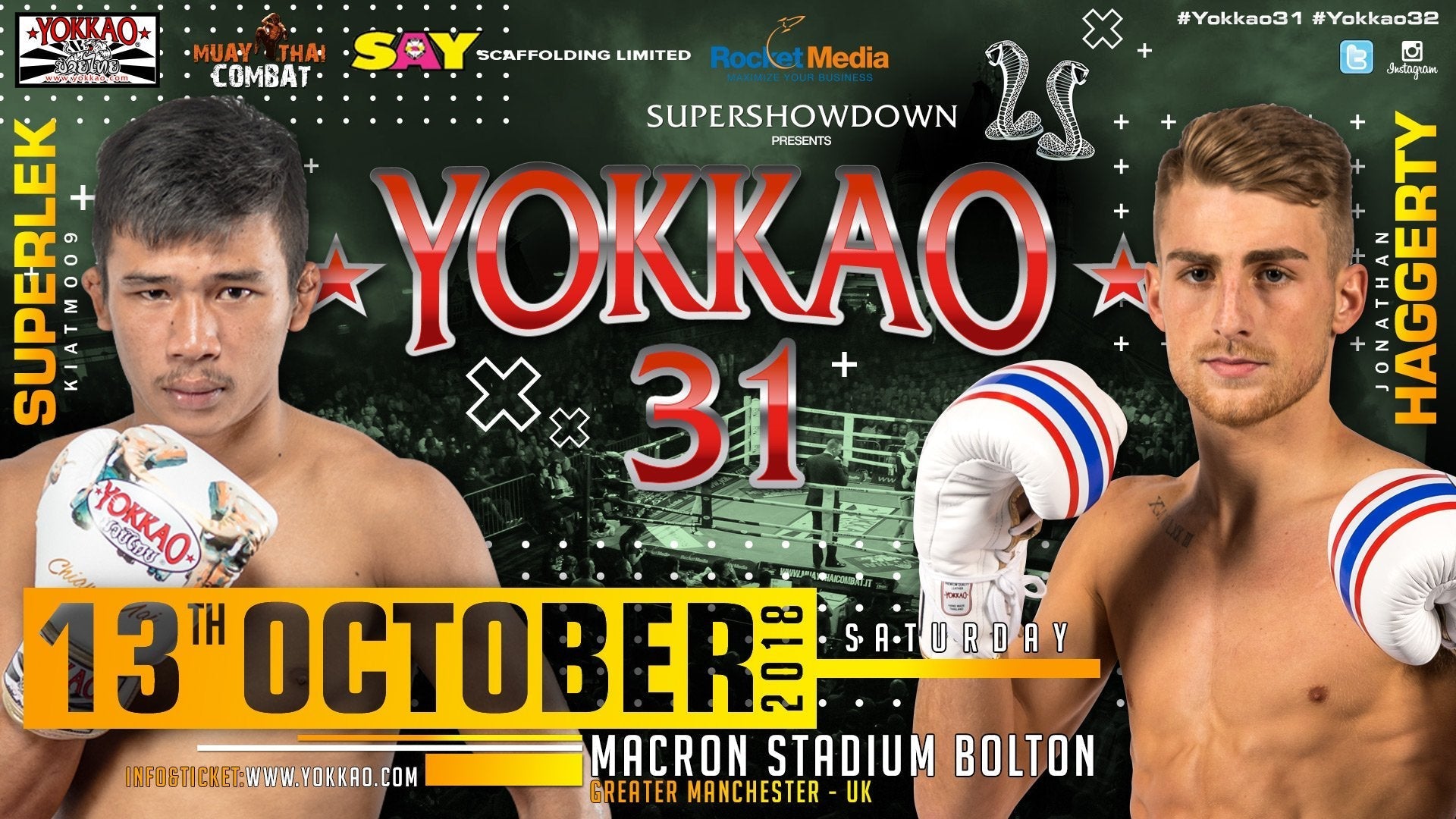 Superlek vs Haggerty to Headline YOKKAO 31!-YOKKAO Europe