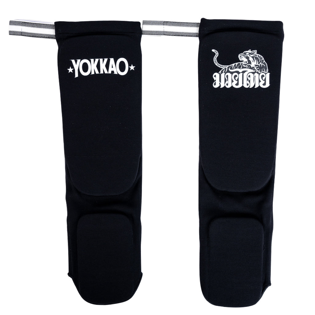 Muay Thai Boxing Shin Guards Black Cotton