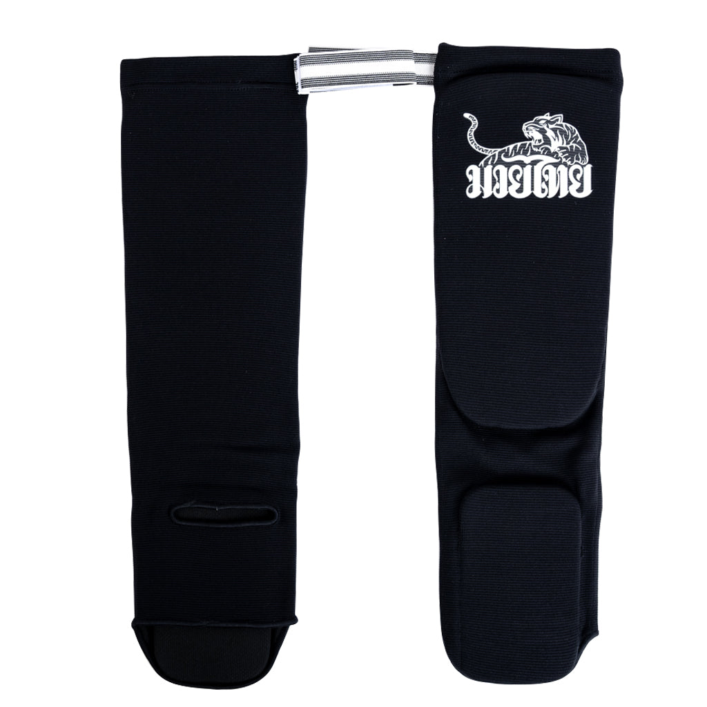 Muay Thai Boxing Shin Guards Black Cotton