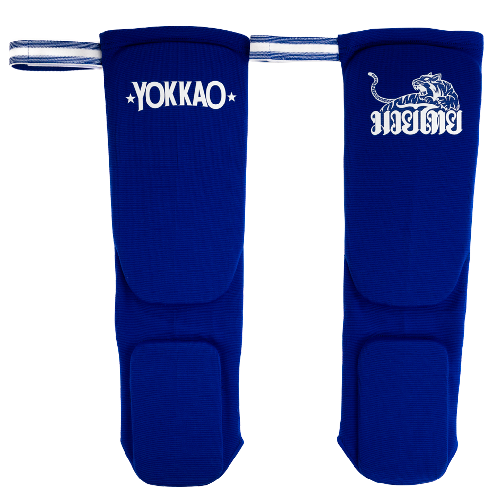 Muay Thai Boxing Shin Guards Blue Cotton