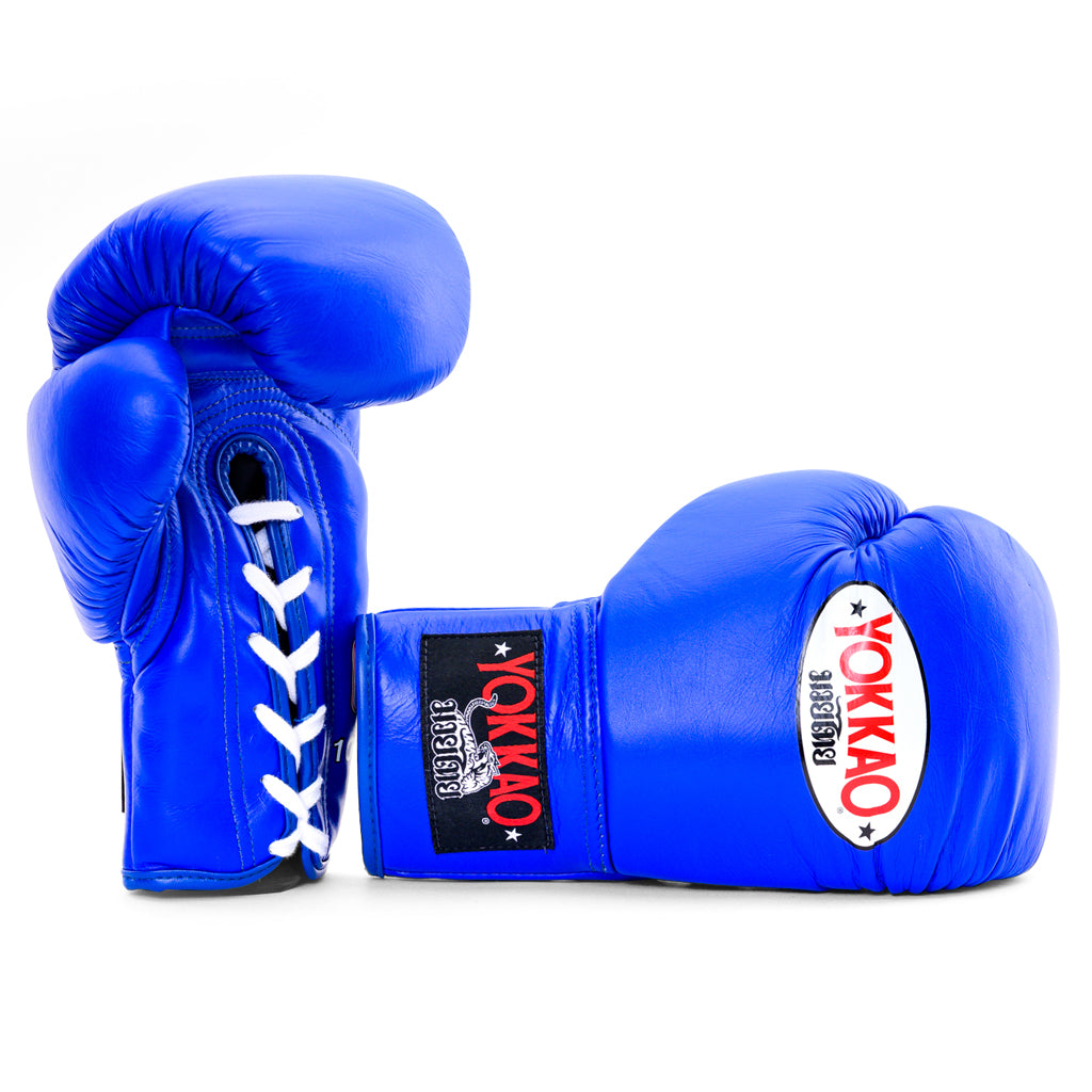 Guantoni da boxe Matrix blu con lacci