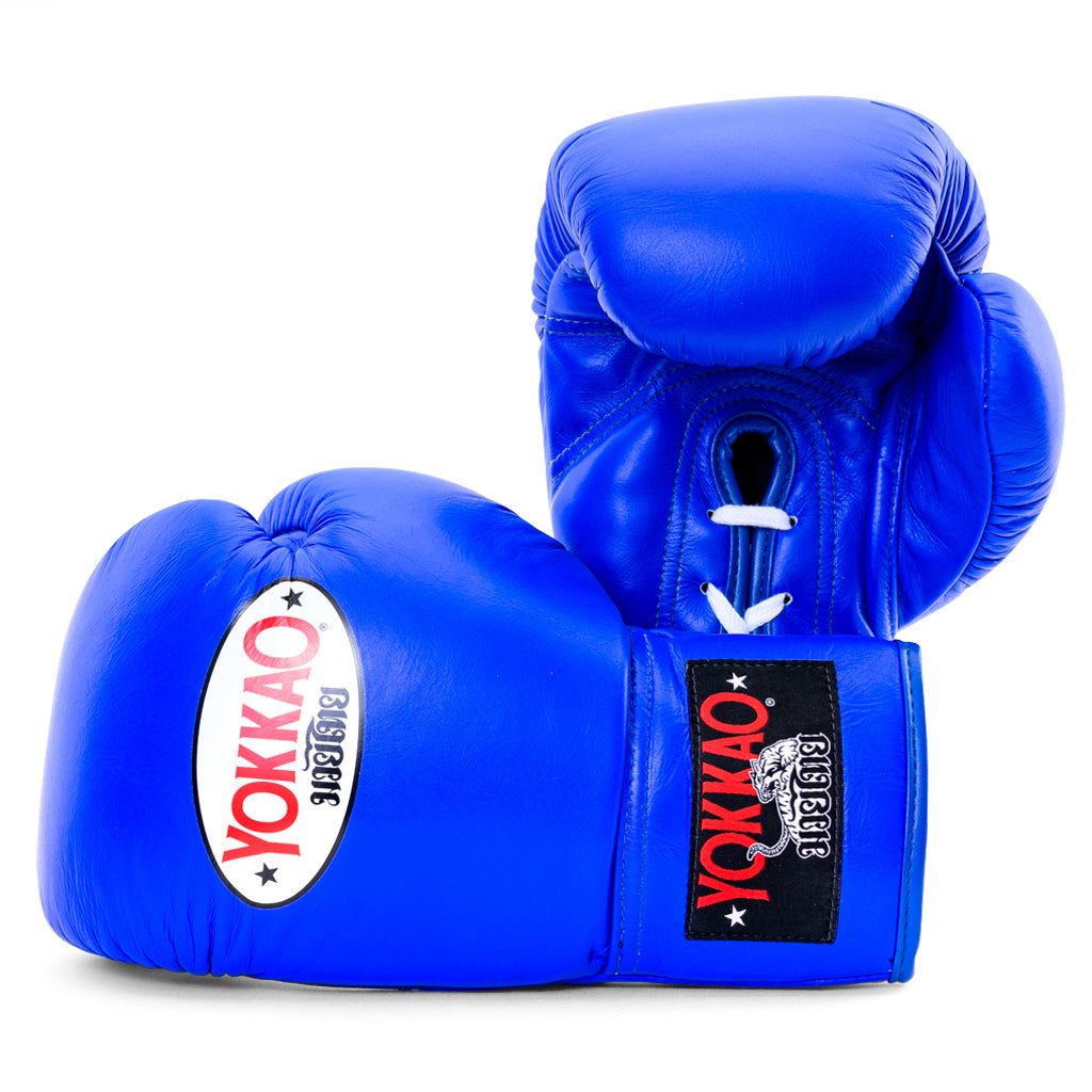 Guantoni da boxe Matrix blu con lacci