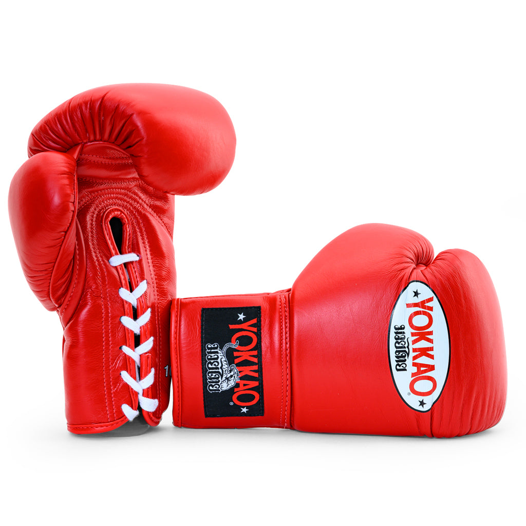 Guantoni da boxe Matrix rossi con lacci