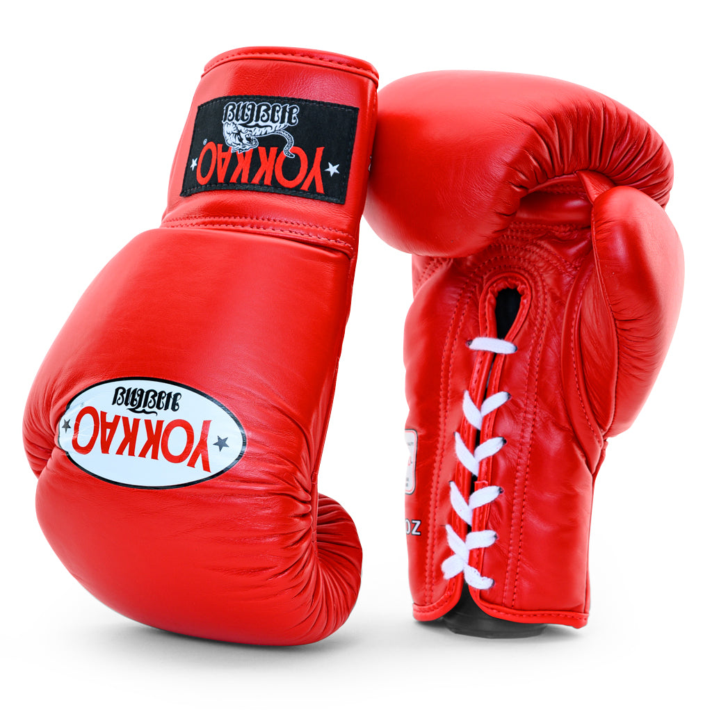 Guantoni da boxe Matrix rossi con lacci