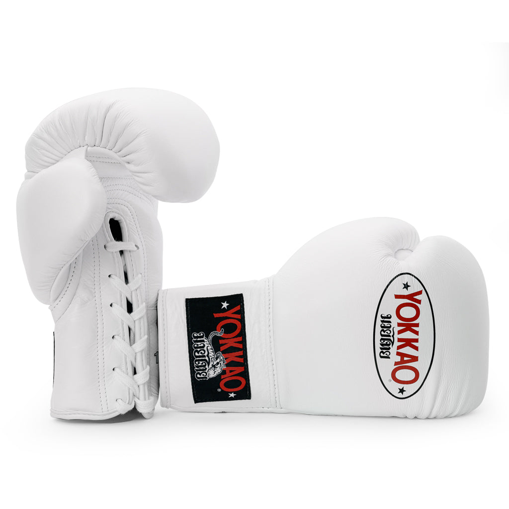 Matrix White Lace Up Boxing Gloves