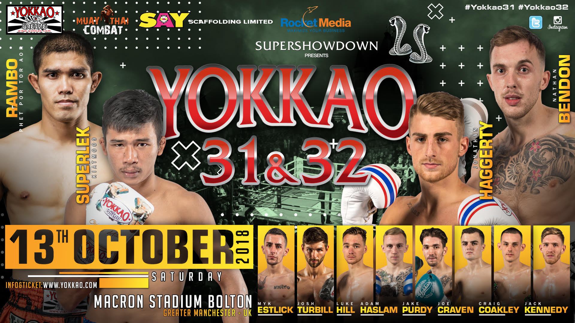 Full Fight Card Released for YOKKAO 31 - 32-YOKKAO Europe
