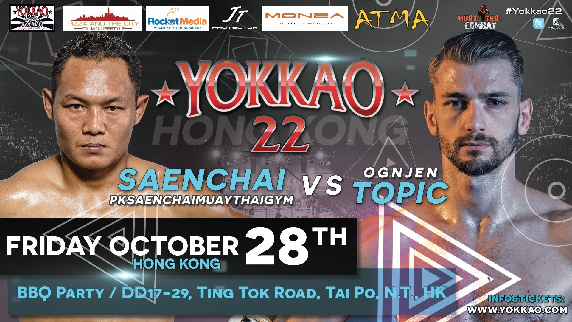 Saenchai to fight USA based Ognjen Topic at YOKKAO 22!