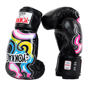 YOKKAO Flames Muay Thai Gloves - Black
