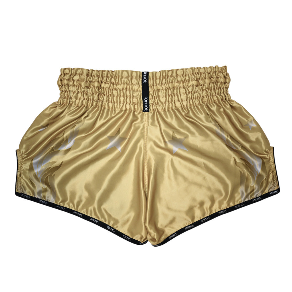 TSUKUDA GOLD CLASS ヨーヨー The Flame Muay Thai Shorts – Thai-Inspired Design for Kickboxing