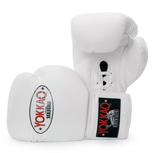 Gants de boxe Matrix blancs à lacets